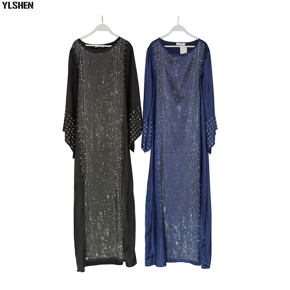 Plus Size African Dresses Abayas for Women Dashiki Diamond African Clothes Caftan Abaya Dubai Robe Evening Long Muslim Dress 22