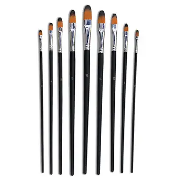 

9 PCS Paintbrush Set Watercolor Natural Durable Painting Art Brushes Drawing Supplies Gouche Brushes Hook Line Fine Brush Set #B