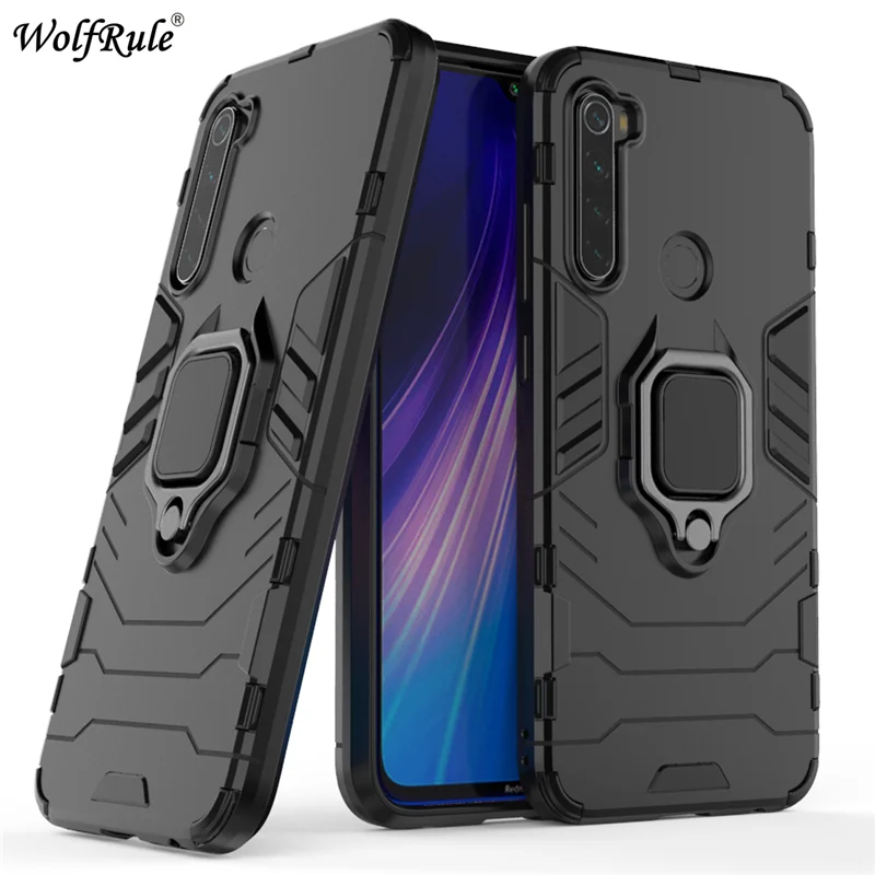 

For Redmi Note 8 Cover For Xiaomi Redmi Note 8 2021 Case Hard PC Ring Holder Stand Magnetic Armor Case For Redmi Note 8 Fundas