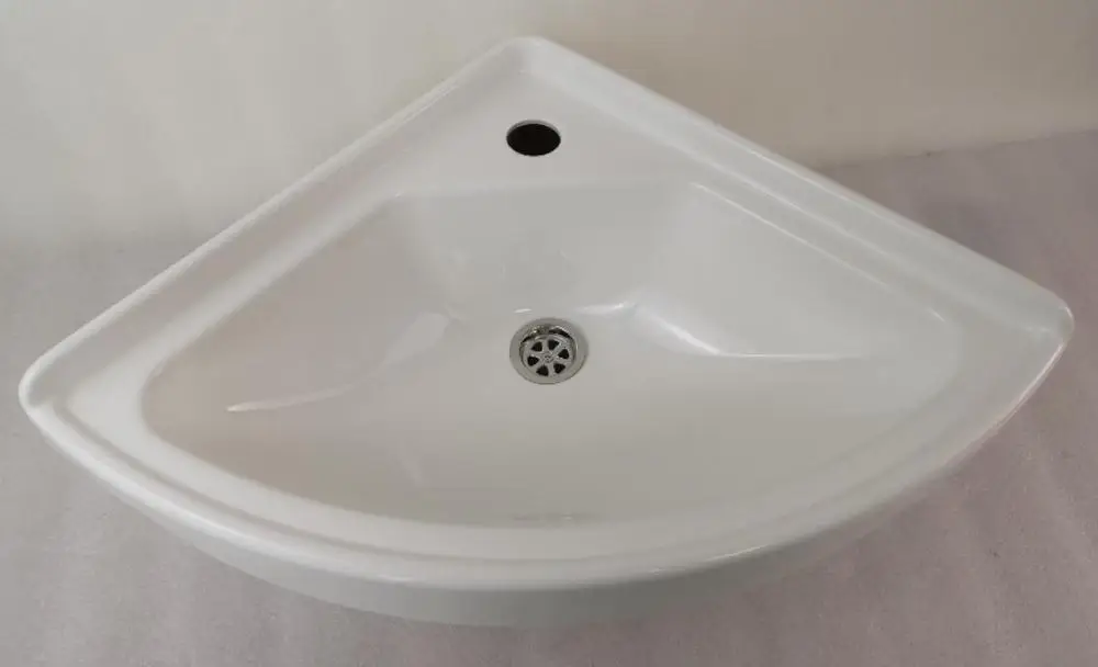 Without Faucet Лодка Караван RV Кемпер белая акриловая треугольная раковина 380*380*180 мм GR-Y003 - Цвет: Without Faucet