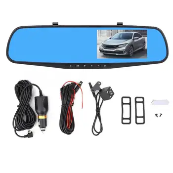 

4.3inch 1080P Car HD Dash Camera Double Lens Rearview Mirror Driving Recorder DVR Car Accessories