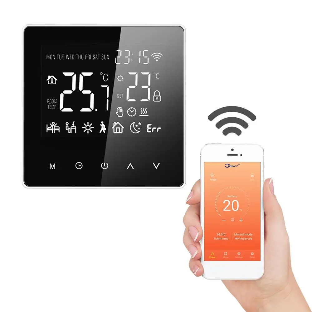 FLOUREON 16A умный WiFi термостат контроллер температуры lcd сенсорный экран
