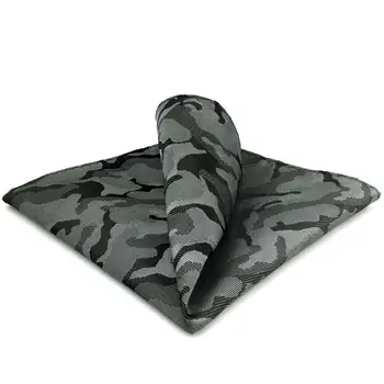 

EH30 Dark Grey Geometric Silk Pocket Square Handkerchief Classic Large 12.6"