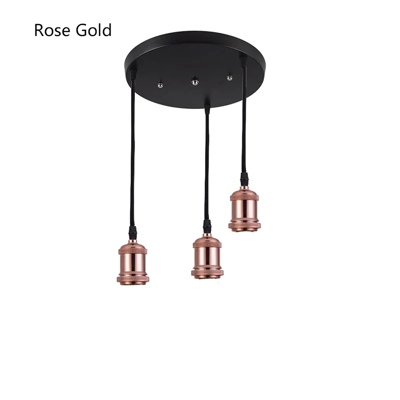 Rose Gold Round Скандинавский американский стиль лофт led подвесные светильники E27 винт подвесные лампы для кухни гостиной столовой спальни ресторана отеля - Цвет корпуса: Rose Gold Round