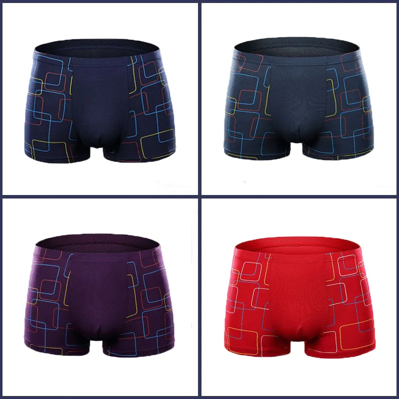 2192-5 Mens Boxer Shorts Modal Underwear Sexy Striped Underpants Breathable Boxers Bamboo Fiber Panties Male Underwears Plus Size L-5XL - Цвет: 2192-5