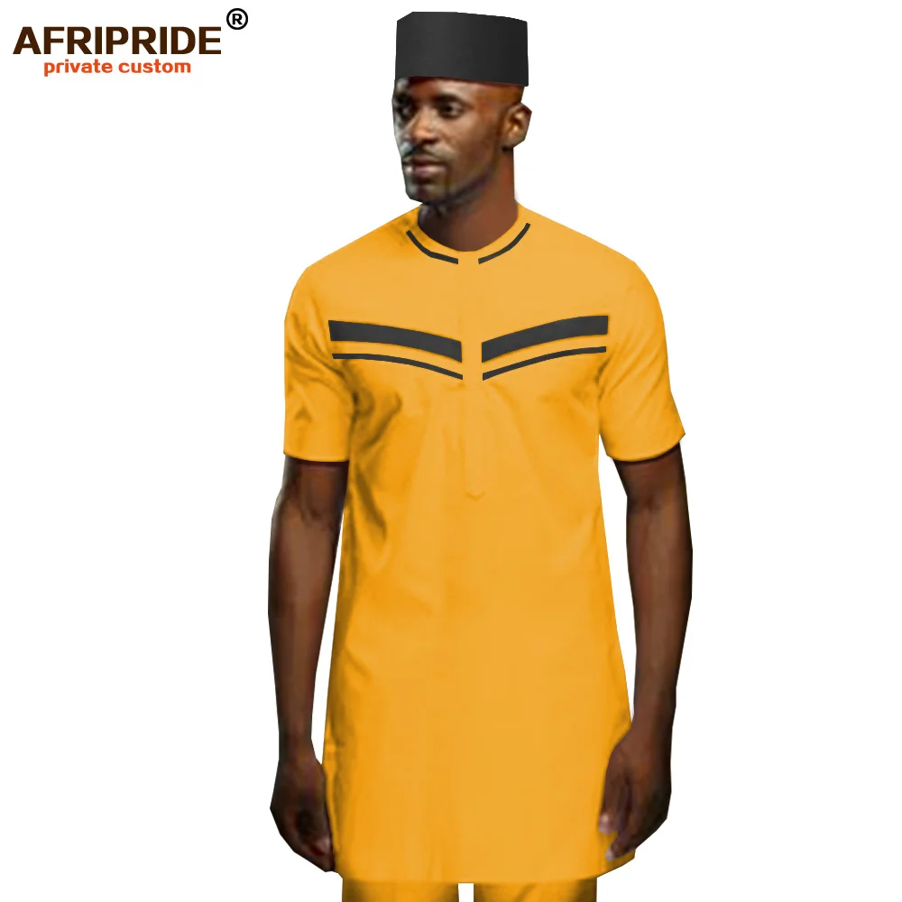 Great Value African Men Clothing Set Tribal Outfit Dashiki Shirts Ankara Pants Traditional Hat 3 Piece Outwear AFRIPRIDE A1916069