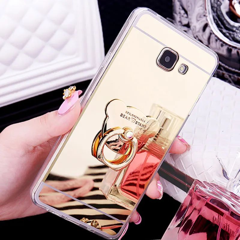 Модный зеркальный мягкий чехол подставка для Samsung Galaxy A5 A6 A7 A8 A9 J3 J5 J6 J7 J8 2017 2018
