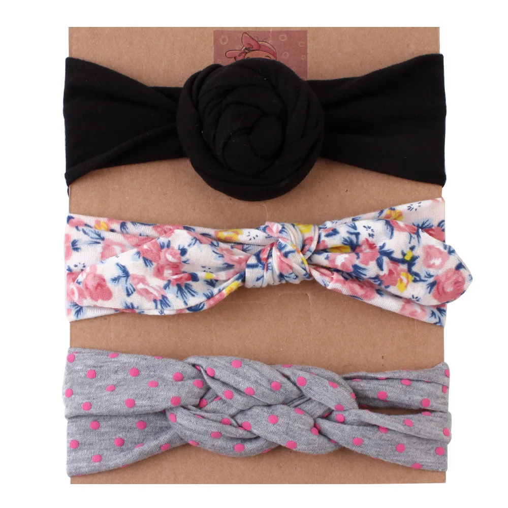 3 шт./партия повязка на голову для малышей обруч ручной работы Цветочная