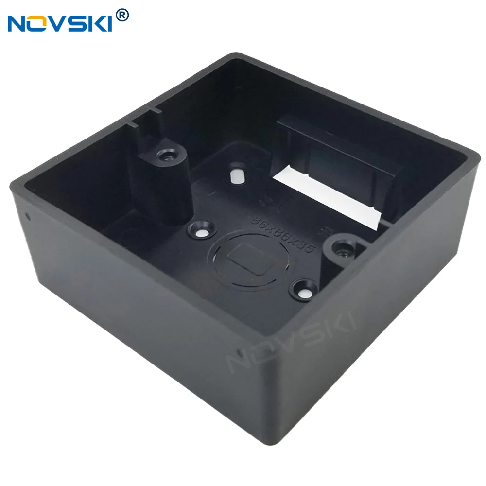 86 Type Switch Socket Base Outfit Junction Box Wall Switch Socket External Box Flame Retardant PVC / ABS, Baking Black, NOVSKI afbeelding