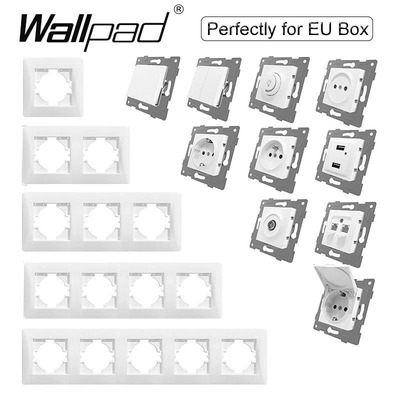 EU Plastic Frame Function Key DIY Wall Push Button Reset Curtain USB EU