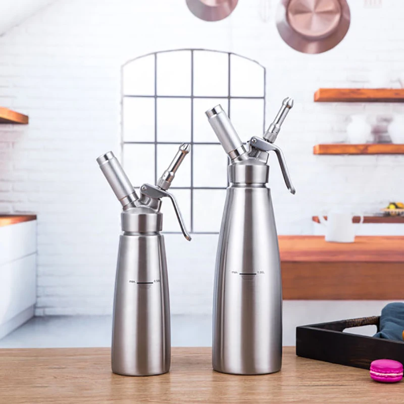  Stainless Steel Whipped Cream Dispenser Bundle with Three Nozzles Kitchen Cream Dispenser Dessert T - 4000614274565