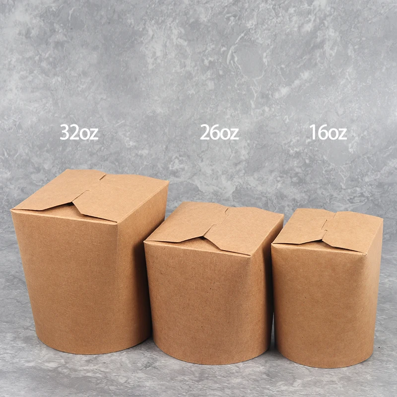 50 шт. экологически чистые одноразовые крафт-бумажные упаковочные коробки паста еда Пикник Ланч-бокс утолщение салат бумажный стаканчик