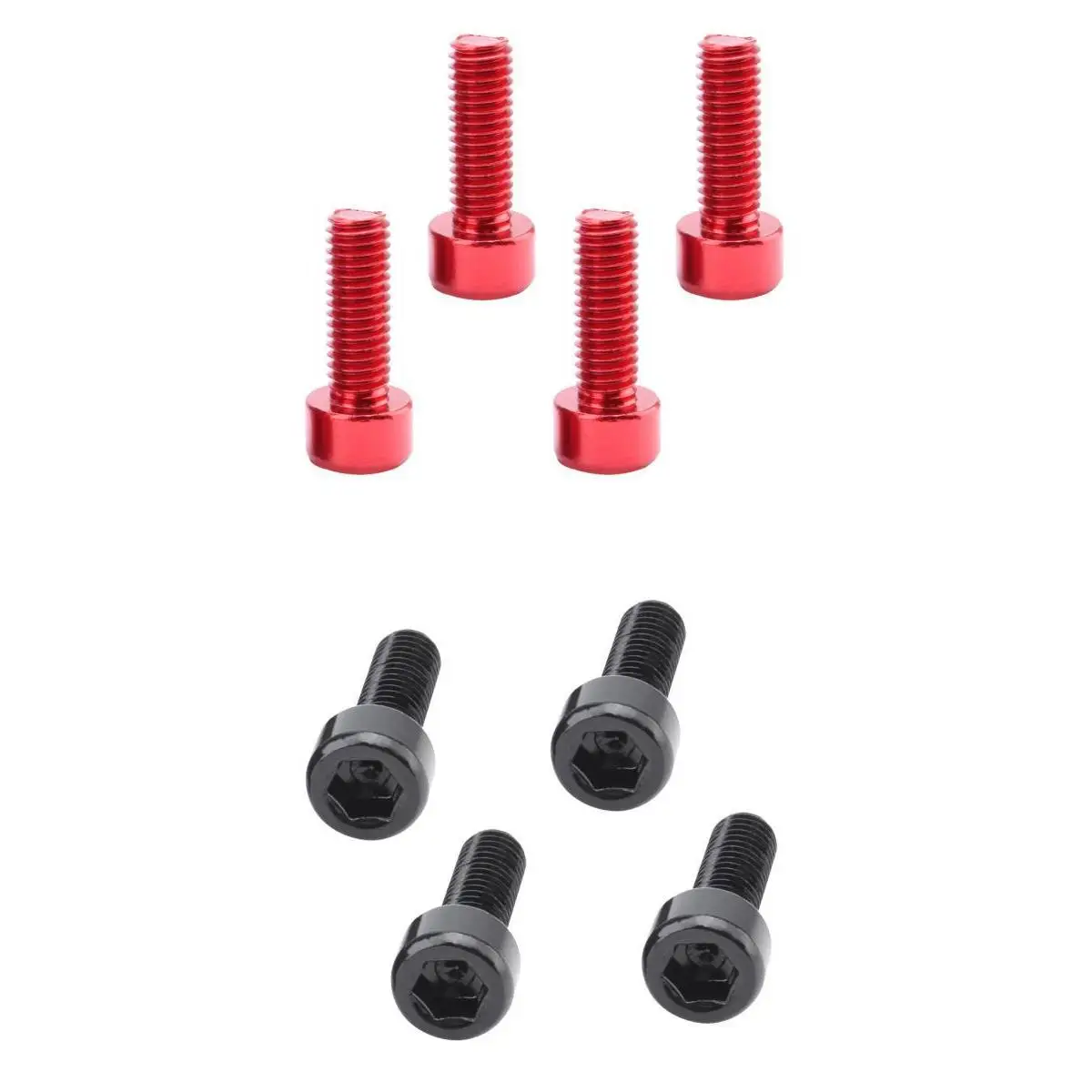 8 Pieces Red&Black Bicycle Water Bottle Cage Bolts Threaded Screws for Bike Bottle Holder Bracket Rack