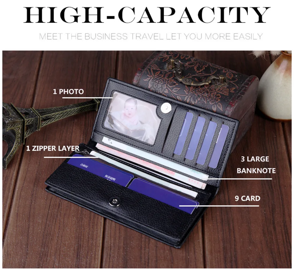 MAIOUMY Men Long Wallet Casual Multi-function Clutch Bag Card Package multifunctional coin purse Men Holder Purse Money Wallet