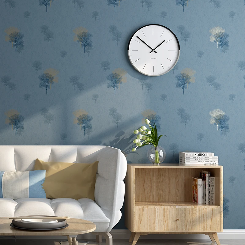 

Tree Abstract Nordic Pattern Wall Papers Home Decor Blue Green Coffee Wallpaper Roll For Living Room Bedroom Decoration Mural