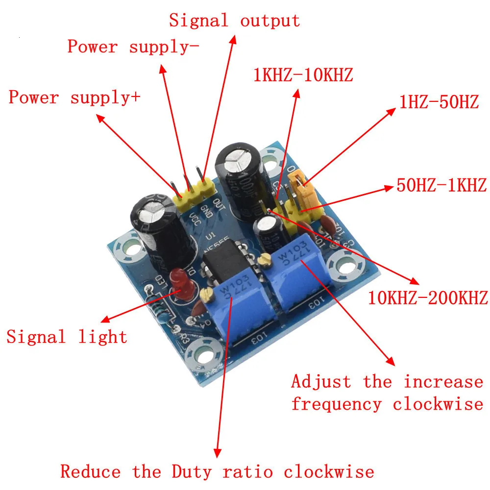ShengYang NE555 импульсная Частота Рабочий цикл квадратная волна прямоугольная волна генератор сигналов Регулируемый 555 доска NE555P модуль