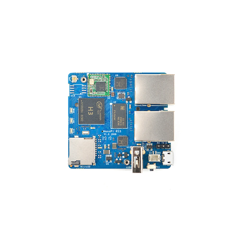 Smartfly NanoPi R1S Chi H3/H5 portable small route dual Gigabit Ethernet port 512M memory OpenWRT linux pi mini