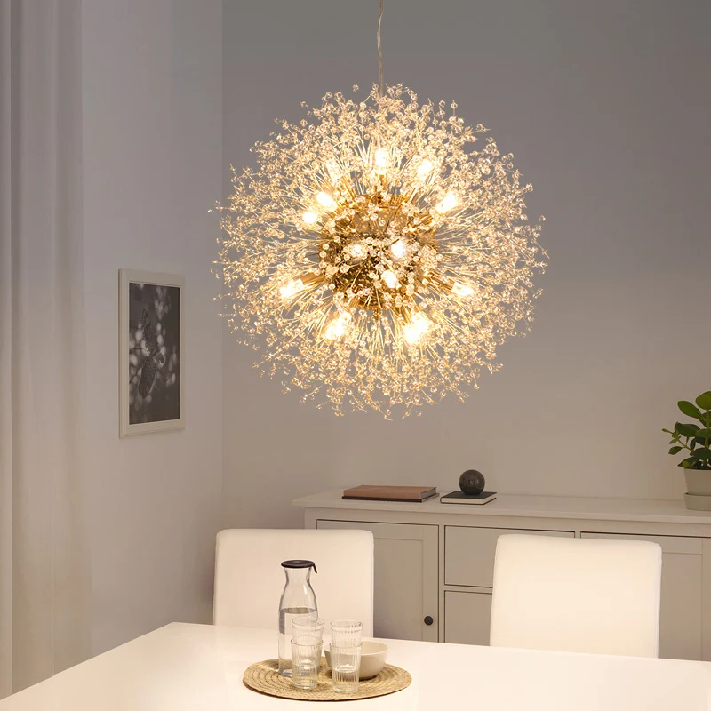Spark Ball LED Chandelier Lighting Dandelion Chandelier Dinning Living Room Bar Personality Creative Art Crystal Lamps