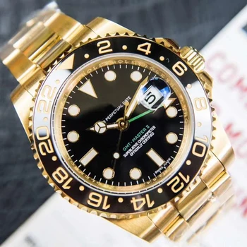 

Hot Mens Watch Automatic Mechanical Watches GMT Stainless Steel Blue Red Ceramic Sapphire Glass 40mm Men Watches Wrist Watches