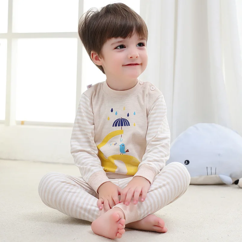 

Children Pajamas Set Kids Long-sleeved 2-piece Cartoon Pijamas 3-12Y Boys Girls Cartoon Sleepwear Suit Pyjamas Kids Baby Clothes