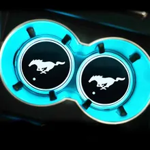 LED araba renkli atmosfer ışığı su coaster Ford Mustang için evrensel büyük boy Mustang Shelby GT sticker aksesuarları