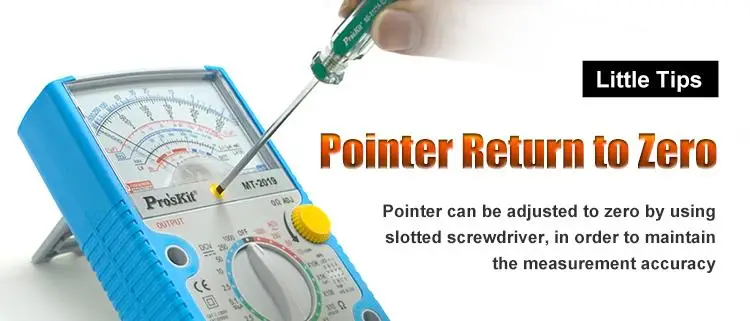 Pro'skit AC/DC Analog Graph Pointer Multimeter Ammeter Measured Capacitance Resistance Current Voltage Protection Function Meter tube micrometer