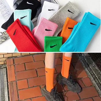 

Men's and Women's Cotton Color Personality Candy Color Sports Socks Spring and Autumn Tube Socks