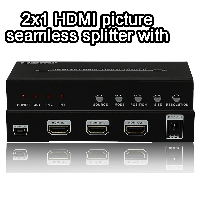 2x1 HDMI picture seamless splitter with PIP 1080P Dual Picture Screen