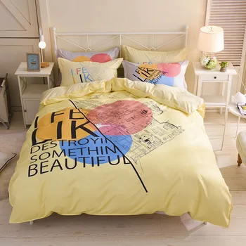 

Bed Sheet Quilt Cover Pillow Case 4Pcs/set Bed Set Thickening Soft and Comfortable Home Textile Products Cute Print