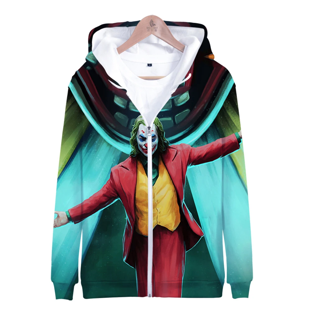 Лидер продаж HAHA Joker 3D худи на молнии для мужчин осень зима теплая Модная забавная уличная одежда 3D принт Джокер хип хоп куртки на молнии