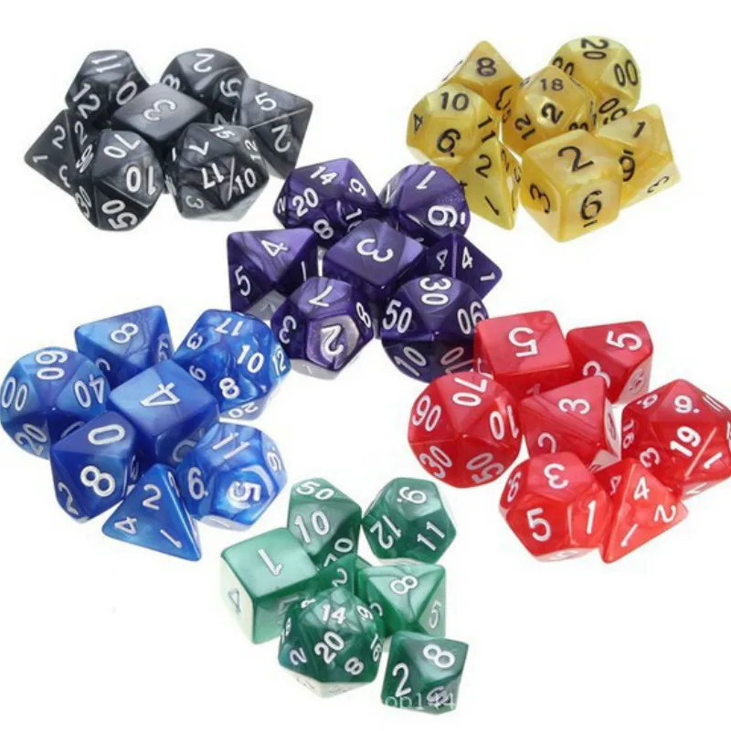 7 шт./компл. многогранные игры D4-D20 Многосторонние кости поп для настольных игр |