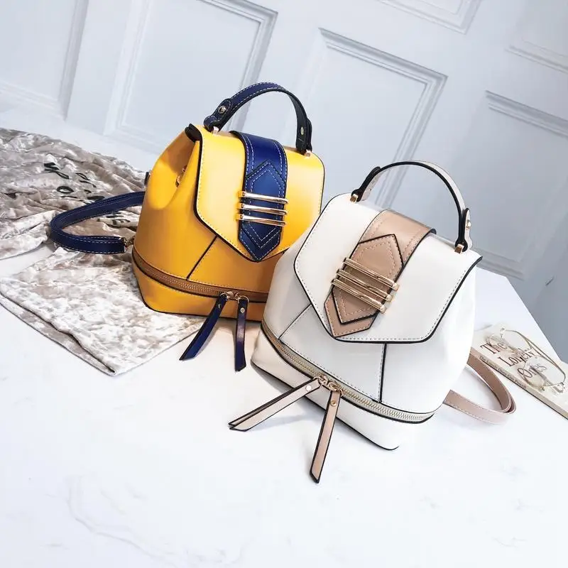 

ABSF Korean Version Of the Color Shoulder Bag Female Shoulder Multi-Purpose Bag Fashion Casual Mini Backpack Yellow