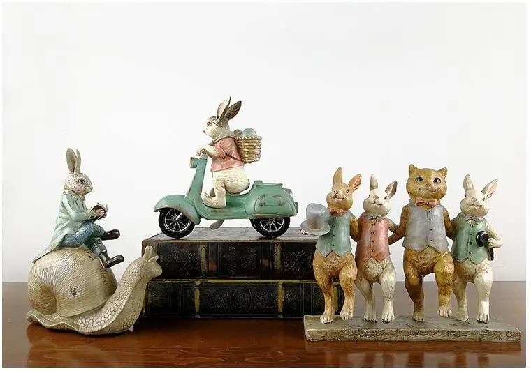 Американские резиновые животные милые аксессуары для кроликов, дома, гостиной, настольные статуэтки, украшения для офиса, настольные статуи, рукоделие