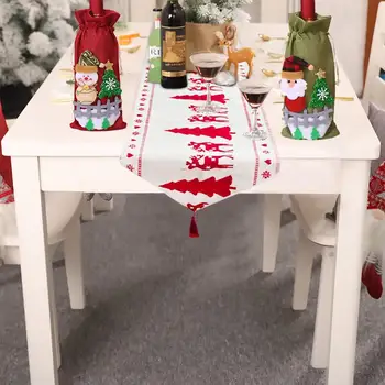 

Christmas Table Runner Elk Snowman Linen Decor For Home 2020 Xmas Ornaments New Year's Decor 2021 Navidad Merry Christmas