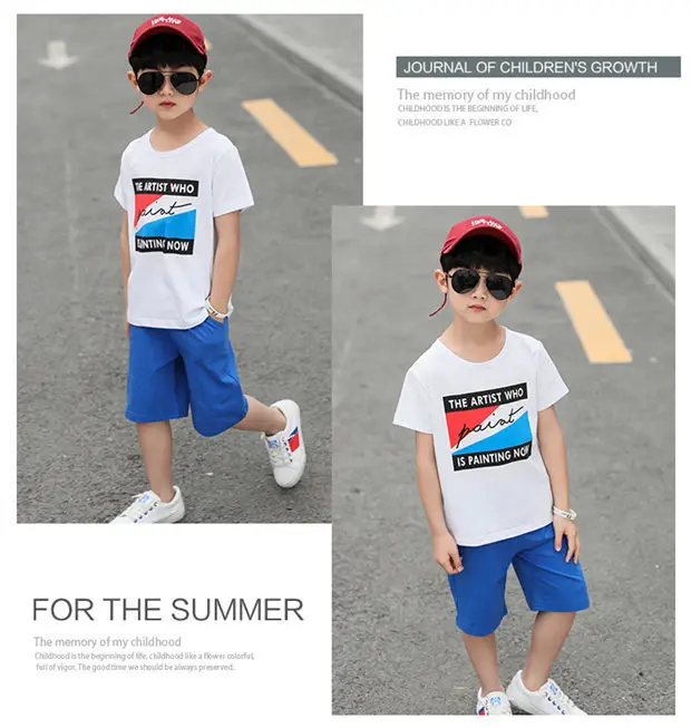 Летняя одежда для маленьких мальчиков, рубашка+ шорты, одежда для детей, спортивный костюм для мальчиков, комплекты одежды для маленьких мальчиков, детская одежда