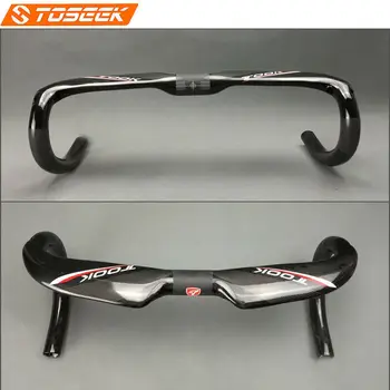

TOSEEK Carbon Fibre Handlebar 31.8*400/420/440mm Road bicycle handle bar Ultra Light BMX Bent Bar Gloss cycling Accessories