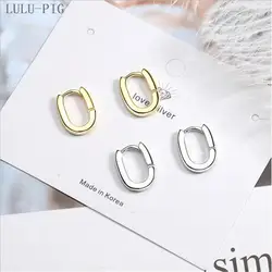 LULU-PIG 2019 новые женские серьги с пуговицами, модные геометрические овальные простые серьги в форме геометрических фигур EH464