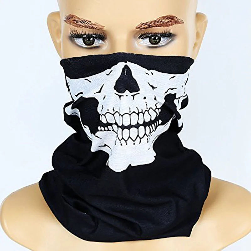 

10PCS Skeleton Masks Magic Bicycle Ski Skull Half Face Mask Ghost Scarf Outdoor Sports Multi Use Neck Ghost Half Face Mask