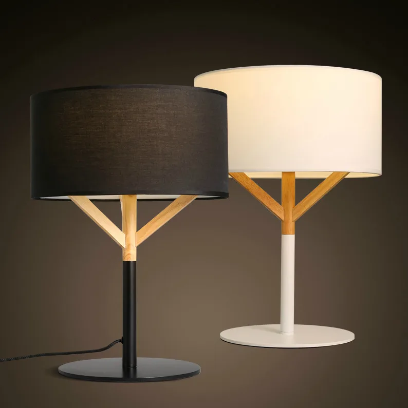 

Classic fabric wooden table lamp for bedroom study room