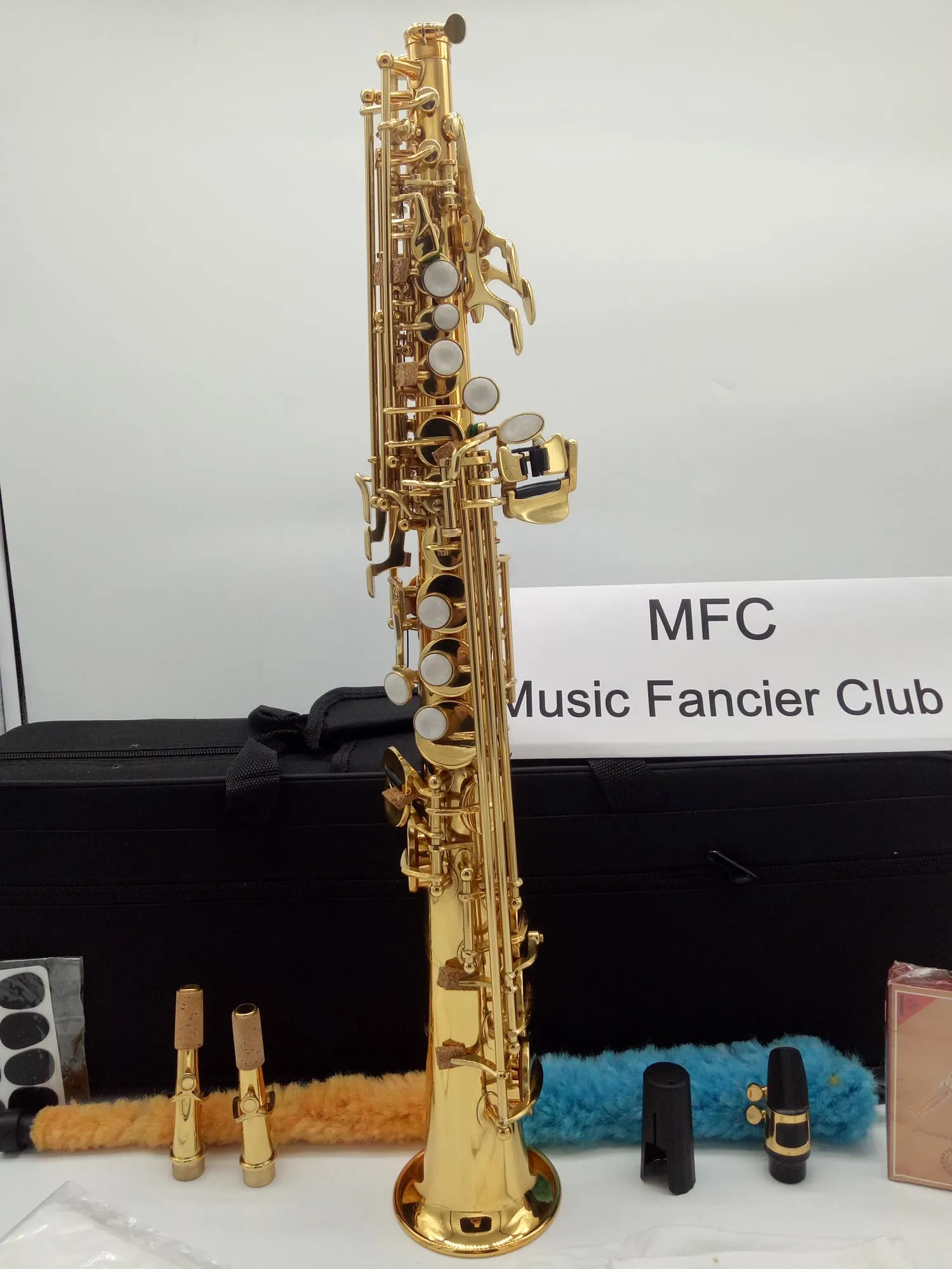 Музыкальный Fancier-клуб сопрано саксофон Conn SS-610 золотой лак b-плоский сопрано Sax 610 с Чехол мундштук камышовый шейный