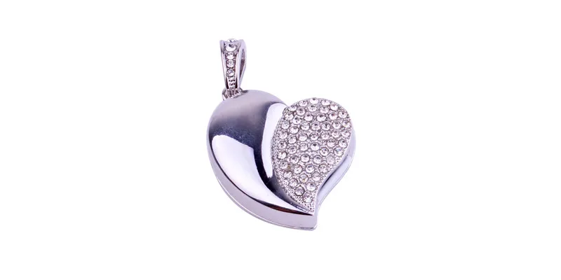 jaster clé usb en forme de cœur avec chaîne en pendentif en forme de cadeau idéal