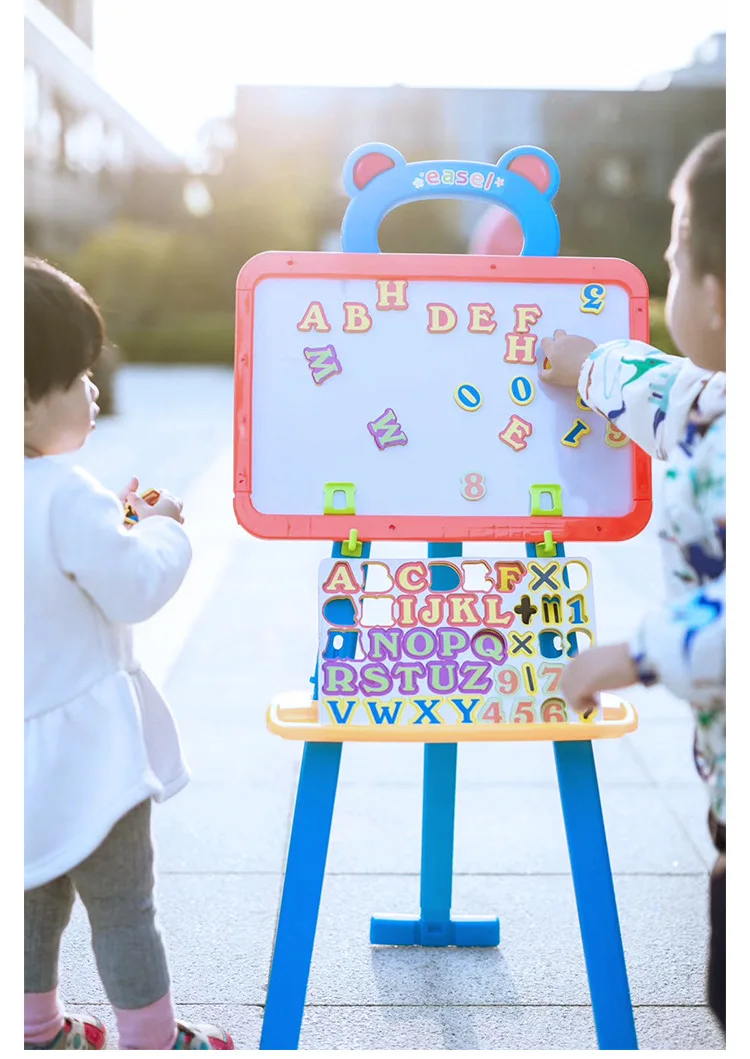 Children Double-Sided Magnetic Drawing Board Easel Household Baby Painting Graffiti Writing Board Easel