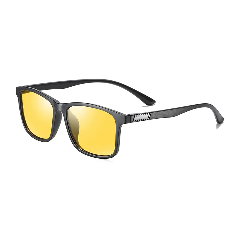 MATTE -NIGHT VISION SIMPRECT TR90 поляризованные солнцезащитные очки мужские UV400 антибликовые Квадратные Солнцезащитные очки Ретро Винтажные зеркальные водительские солнцезащитные очки для мужчин - Цвет линз: MATTE -NIGHT VISION