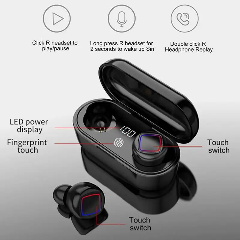 HMB-11 TWS Беспроводные Bluetooth 5,0 наушники стерео Спортивная гарнитура с микрофоном