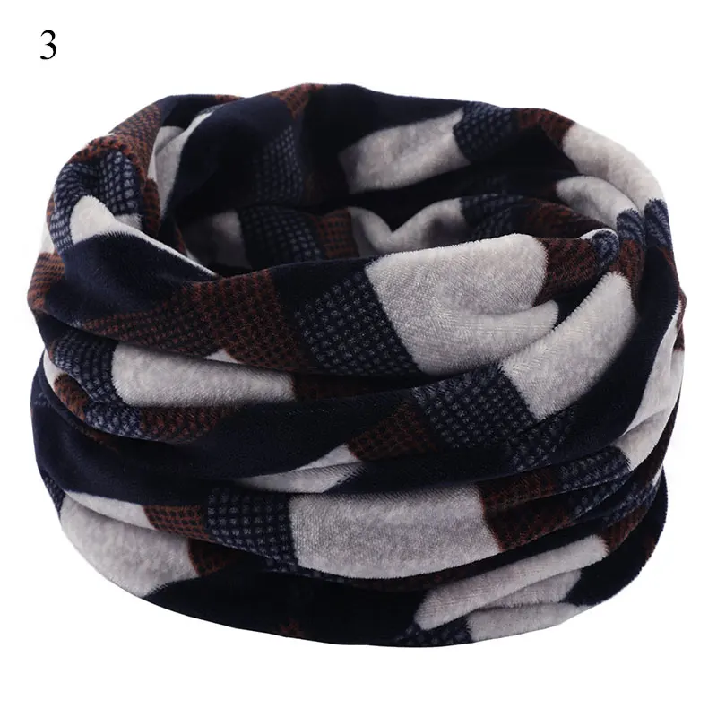 Зимний теплый ворсовый вязаный шарф для шеи с круглым вырезом для выхода, шаль-снуд с петлей, шарф для лыжного альпинизма для мужчин и женщин - Цвет: 3