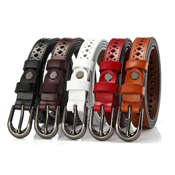 

Pure Cowhide Women's Leather Belt Fashion One-Suit Skirt Simple and Versatile Korean Decorative Ins Slender Belt Jeans Belt
