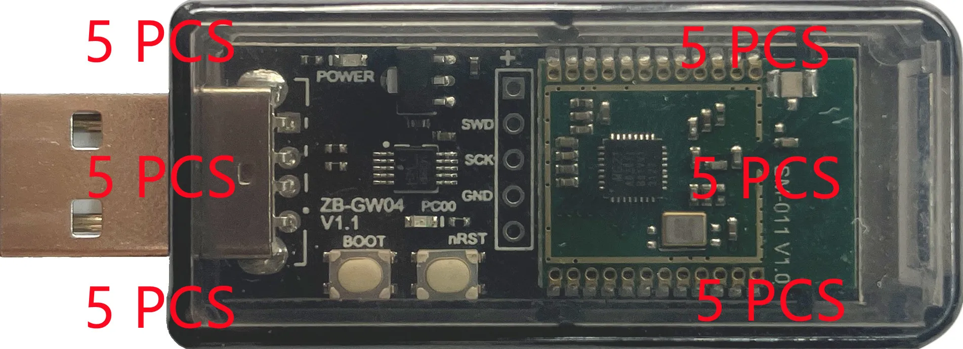 

5 шт., универсальный USB-адаптер для шлюза Silicon Labs EFR32MG21 Zigbee 3,0, ZHA, EZSP, NCP, домашний помощник