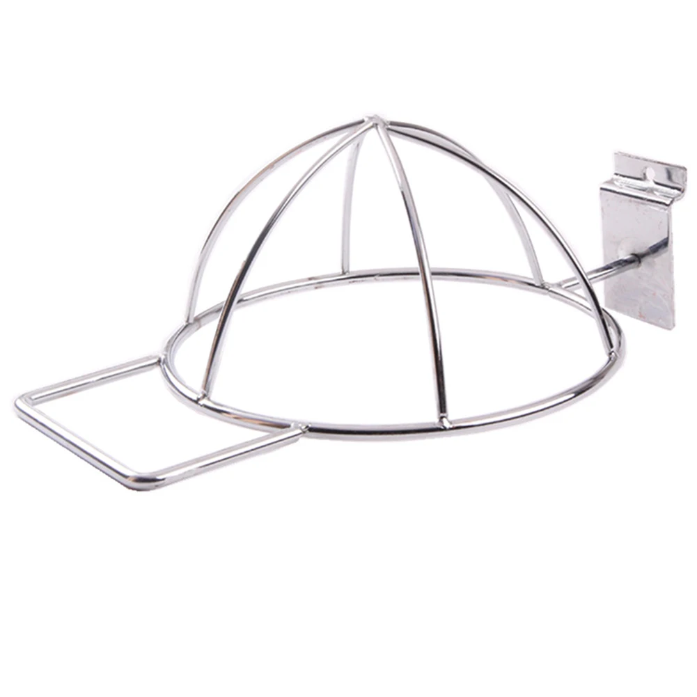 buy Storage Rack Chrome Plated Hat Holder Sturdy Wall Mount Durable Iron Structure Home Shop Smooth Practical Display Easy Install