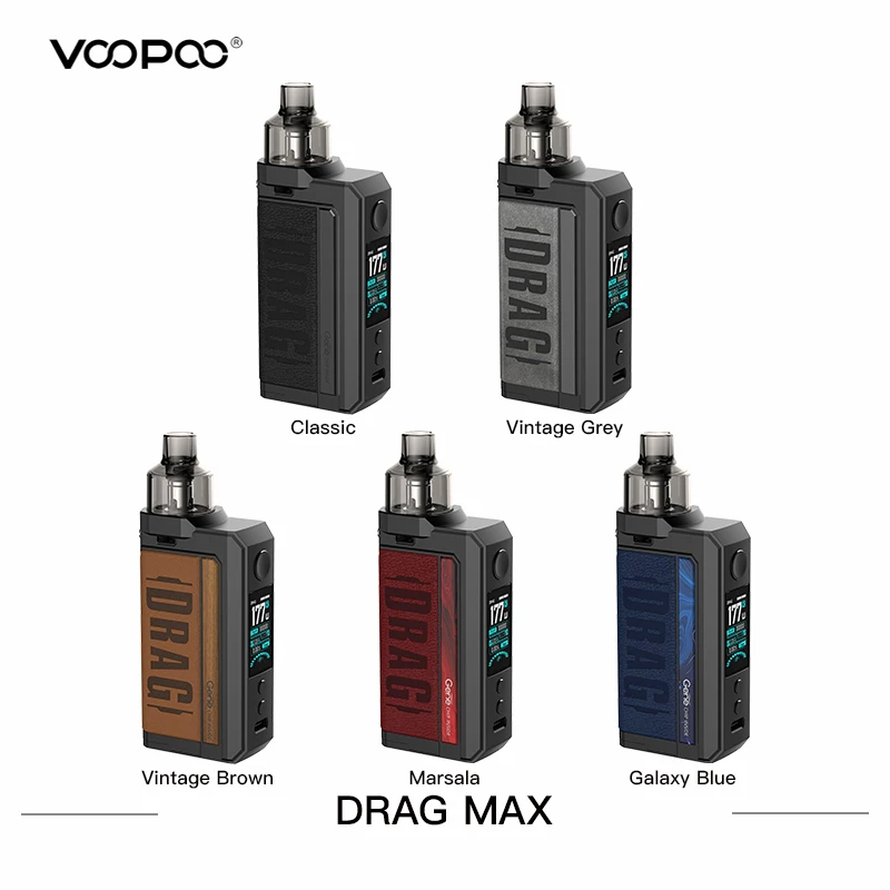 Оригинальный комплект электронной сигареты VOOPOO Drag Max 177 Вт вапорайзер с баком PnP Pod