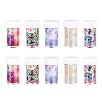 

Nail Art Stickers Marble Butterfly Nail Foils Nail Art Transfer Decal 10Pcs/Set Marble Butterfly Nail Foils